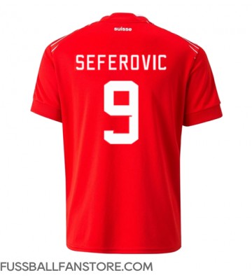 Schweiz Haris Seferovic #9 Replik Heimtrikot WM 2022 Kurzarm